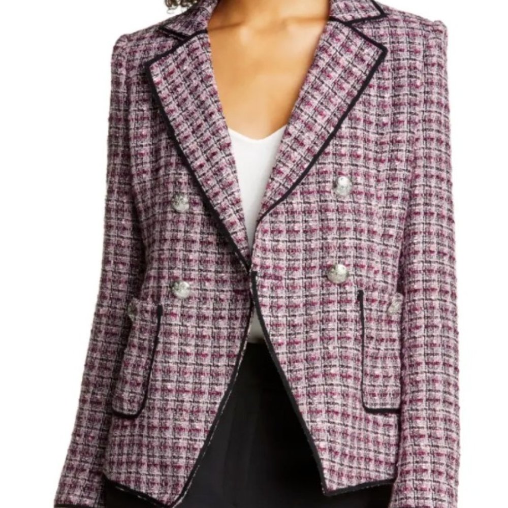 Veronica Beard Pink Plaid Blazer